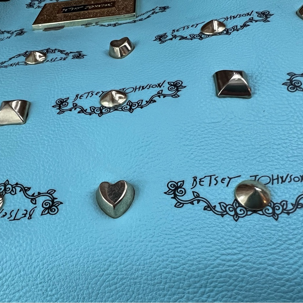 Betsey Johnson Teal Tote Bag with Gold Accents - Picture 7 of 16